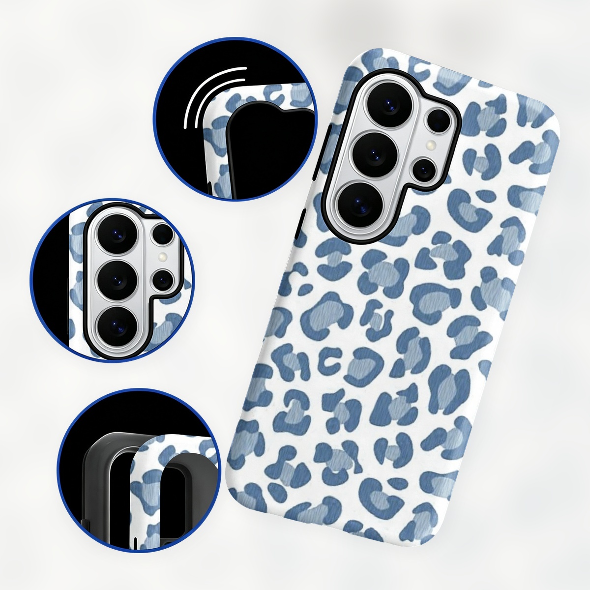 Blaues Leopardenmuster 2-in-1  – Samsung Galaxy S24 Bewertung und Preis